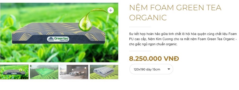 Nệm foam Green Tea Organic